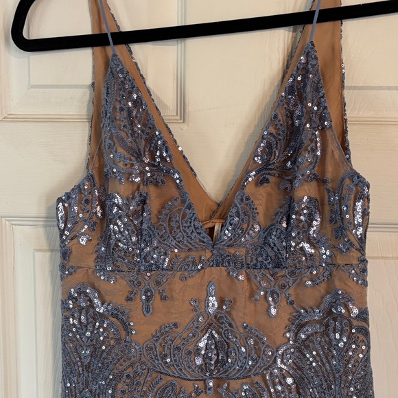 Free People Night Shimmer Sequin Lace Mini Dress Sz 6 - Picture 4 of 12